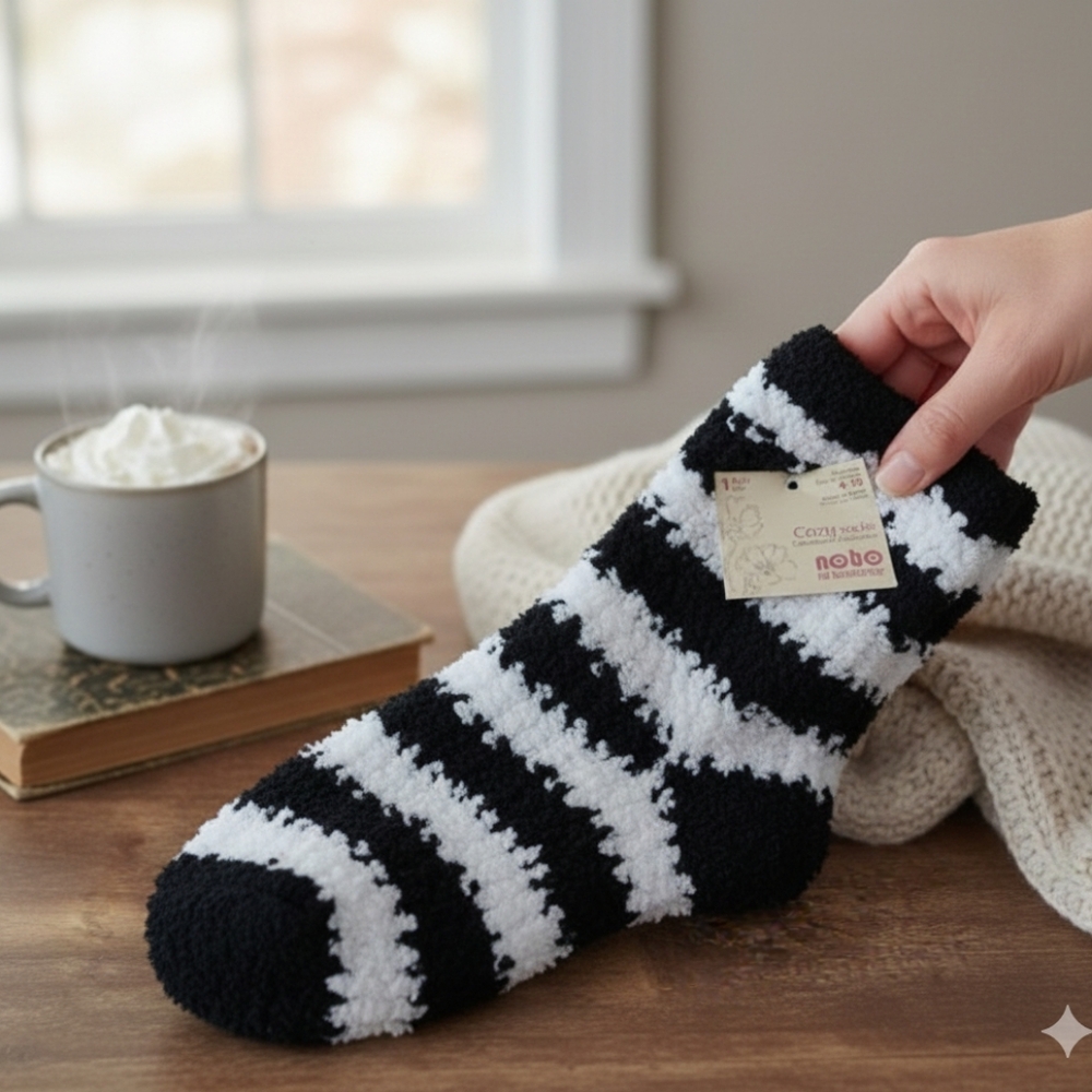 Nobo Cozy Striped socks NWT size 4-10